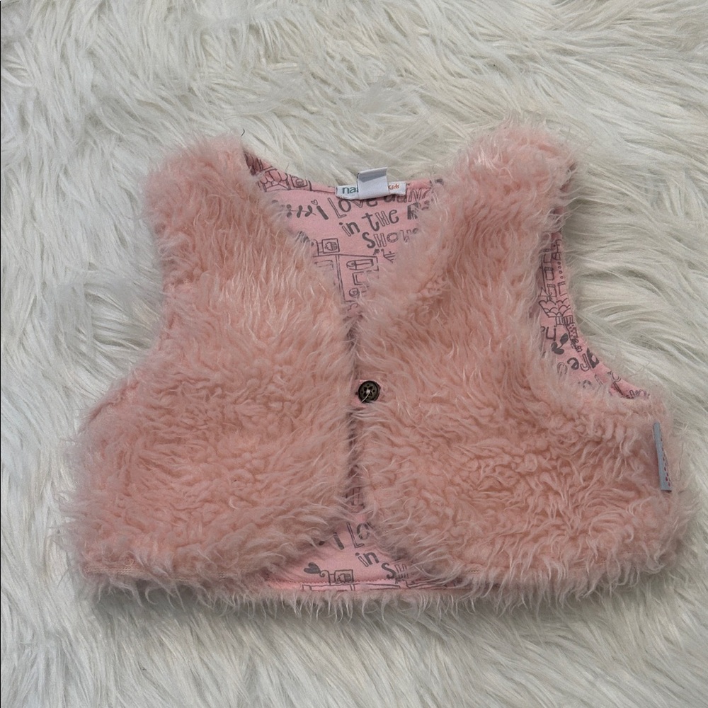 RARE BRAND Naartjie Fluffy Pink Kids Vest